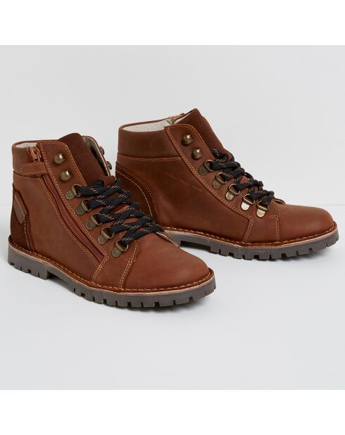 Boots en Velours de Cuir marron chocolat