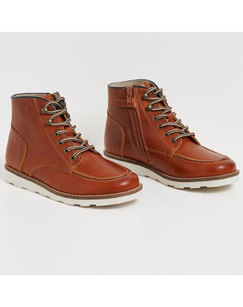 Boots en Cuir style montagne marron