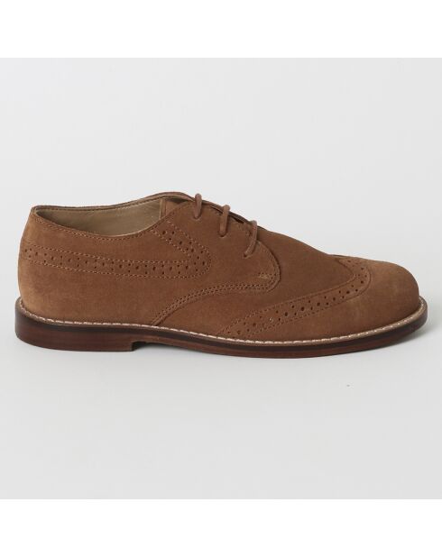 Richelieus en Velours de Cuir marron foncé