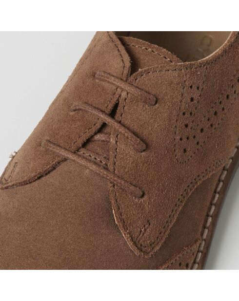 Richelieus en Velours de Cuir marron foncé