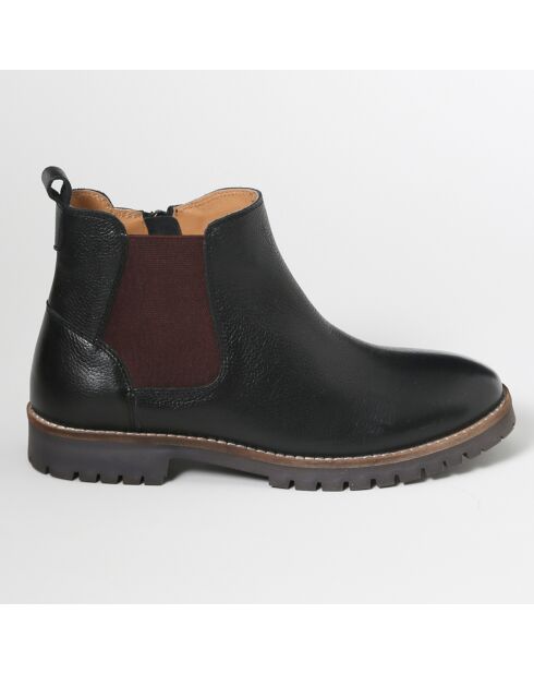 Chelsea boots en Cuir marron foncé/bordeaux