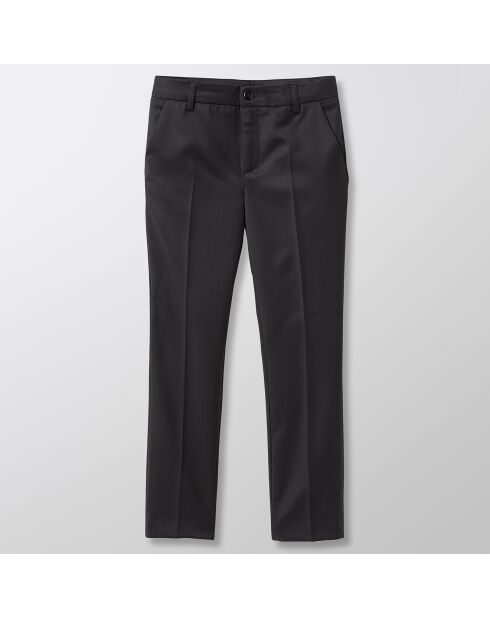 Pantalon droit en 100% Laine bleu foncé