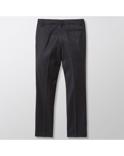 Pantalon droit en 100% Laine bleu foncé