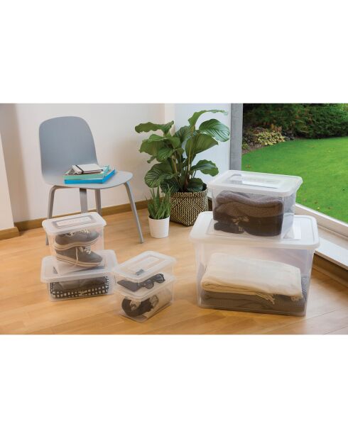 2 Boîtes Handy 12L transparentes