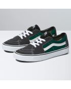 Sneakers en Velours de Cuir Sk8-Low gris/vert