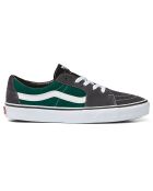 Sneakers en Velours de Cuir Sk8-Low gris/vert
