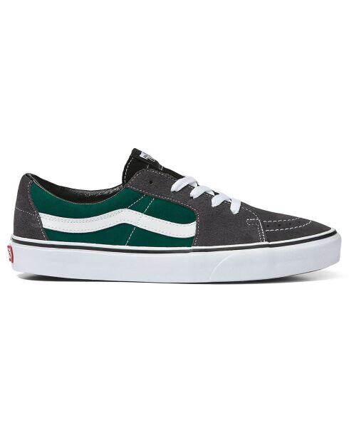 Sneakers en Velours de Cuir Sk8-Low gris/vert