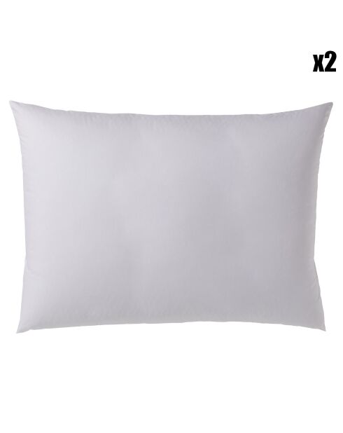 2 Taies d'oreiller 100% Percale de Coton Seignosse blanches