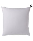 2 Taies d'oreiller 100% Percale de Coton Seignosse blanches