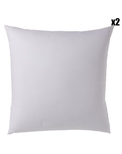 2 Taies d'oreiller 100% Percale de Coton Seignosse blanches