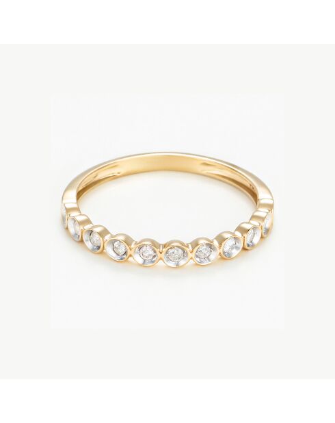 Bague Auronella Diamants 0.1 ct or jaune