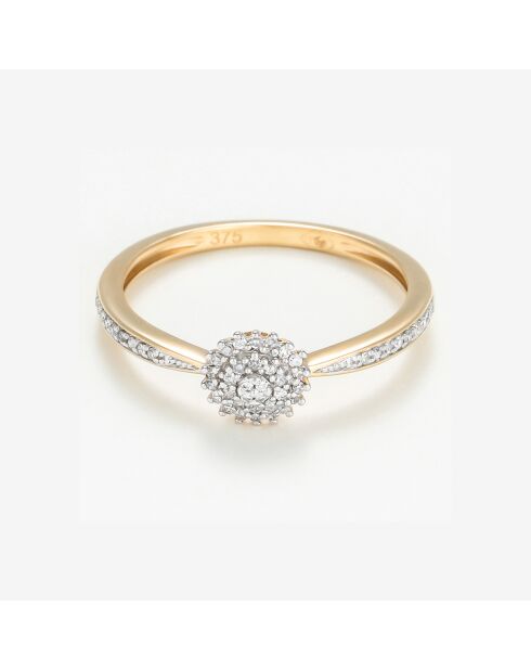 Anillo de diamantes Harmony en oro amarillo de 0,1 quilates