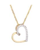 Pendentif Coeur Précieux Diamants 0.05 ct or jaune