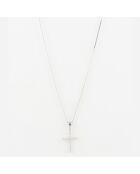 Pendentif Croix Brillante Diamants 0.1 ct or blanc