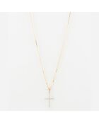 Colgante con forma de cruz brillante en oro amarillo de 0,1 quilates