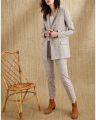 Veste prince-de-galles beige moyen