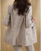 Veste prince-de-galles beige moyen