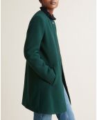 Manteau en Laine mélangée sans col vert foncé