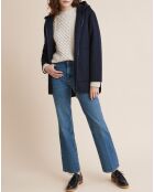 Manteau en Laine mélangée double face bleu foncé