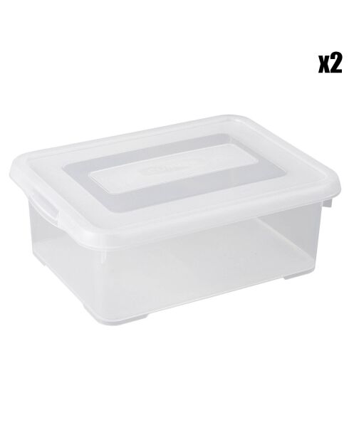 2 Boîtes Handy 12L transparentes