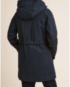 Parka doublée sherpa bleu foncé