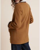 Manteau en Laine mélangée doublé sherpa camel