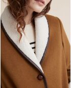 Manteau en Laine mélangée doublé sherpa camel