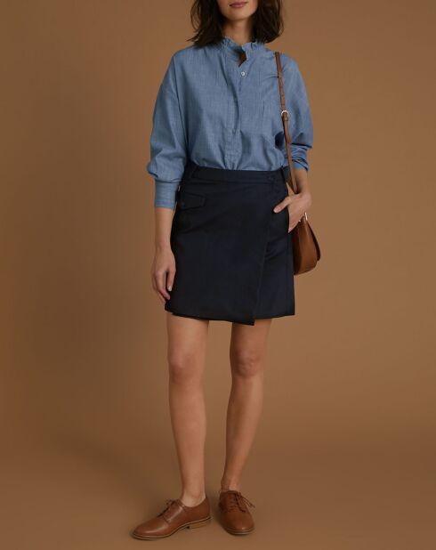 Dunkelblauer Wickelrock