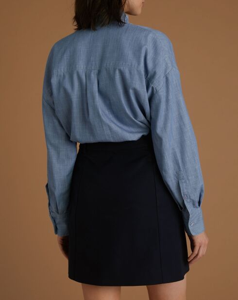 Dunkelblauer Wickelrock