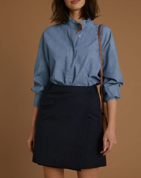 Dunkelblauer Wickelrock