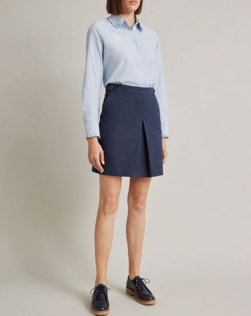 Falda plisada hueca azul oscuro