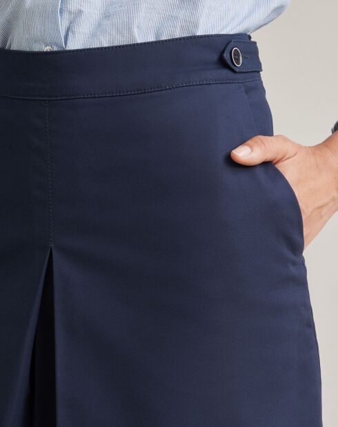 Falda plisada hueca azul oscuro