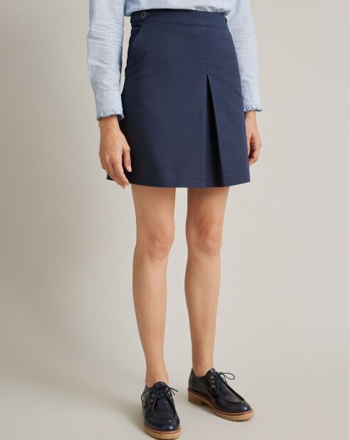 Falda plisada hueca azul oscuro