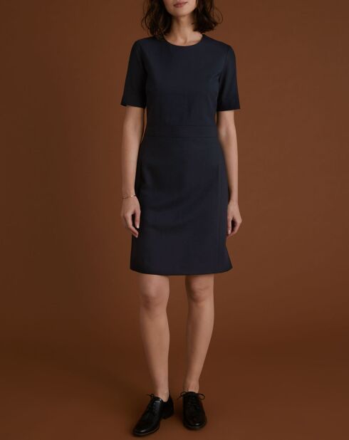 Robe working en Laine mélangée bleu foncé