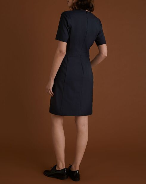 Robe working en Laine mélangée bleu foncé