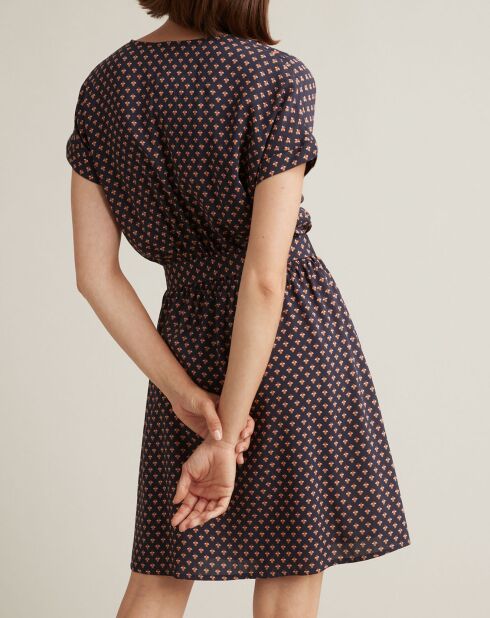Robe imprimée Abeille bleu foncé