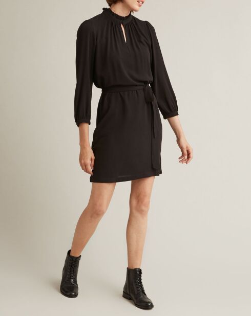 Robe courte col victorien noir foncé