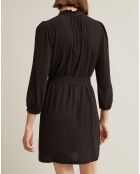 Robe courte col victorien noir foncé