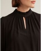 Robe courte col victorien noir foncé