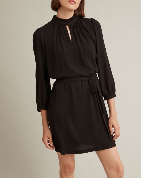 Robe courte col victorien noir foncé