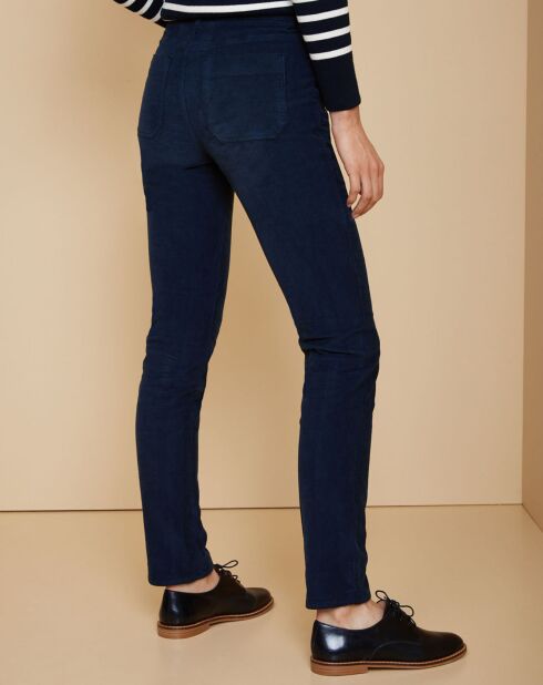Pantalon cargo en Velours côtelé bleu foncé