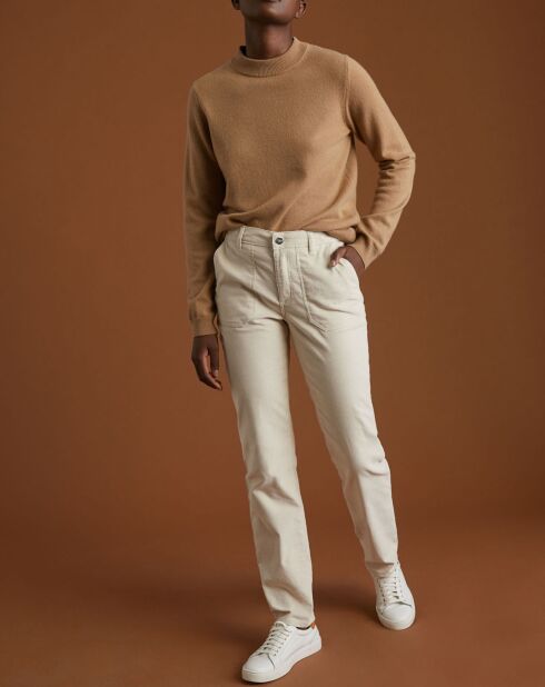 Pantalones cargo de pana blancos claros