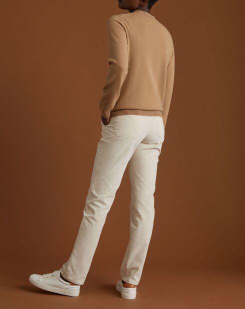 Pantalones cargo de pana blancos claros