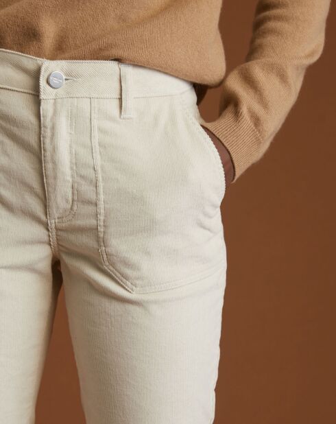 Pantalones cargo de pana blancos claros