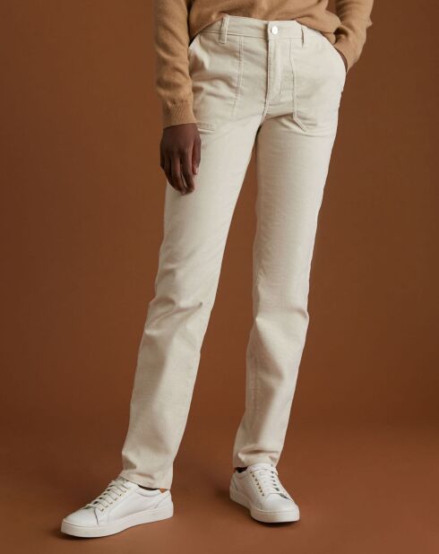 Pantalones cargo de pana blancos claros