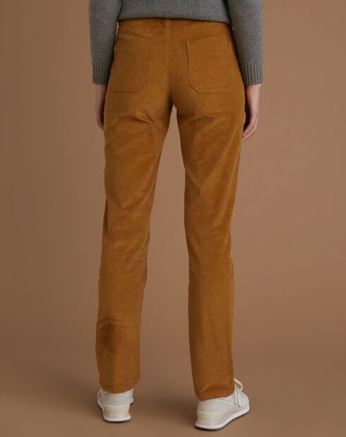 Pantalon cargo en Velours côtelé marron moyen