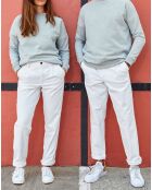 Sweat mixte Collection One For Two gris moyen chiné