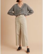 Pantalon large en Twill beige moyen