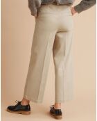 Pantalon large en Twill beige moyen