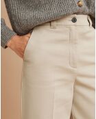 Pantalon large en Twill beige moyen